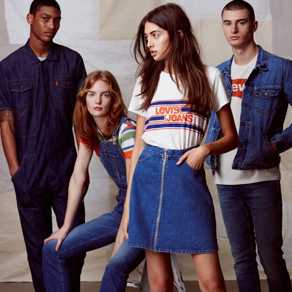 26 Levi's Orange Tab A-Line Zip Front Mini Skirt - Picture 6 of 13